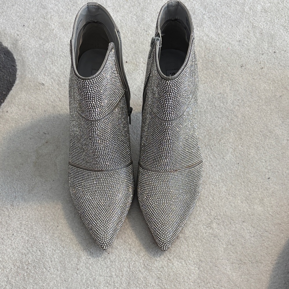 Steve Madden Shimmering Silver Ankle Booties
